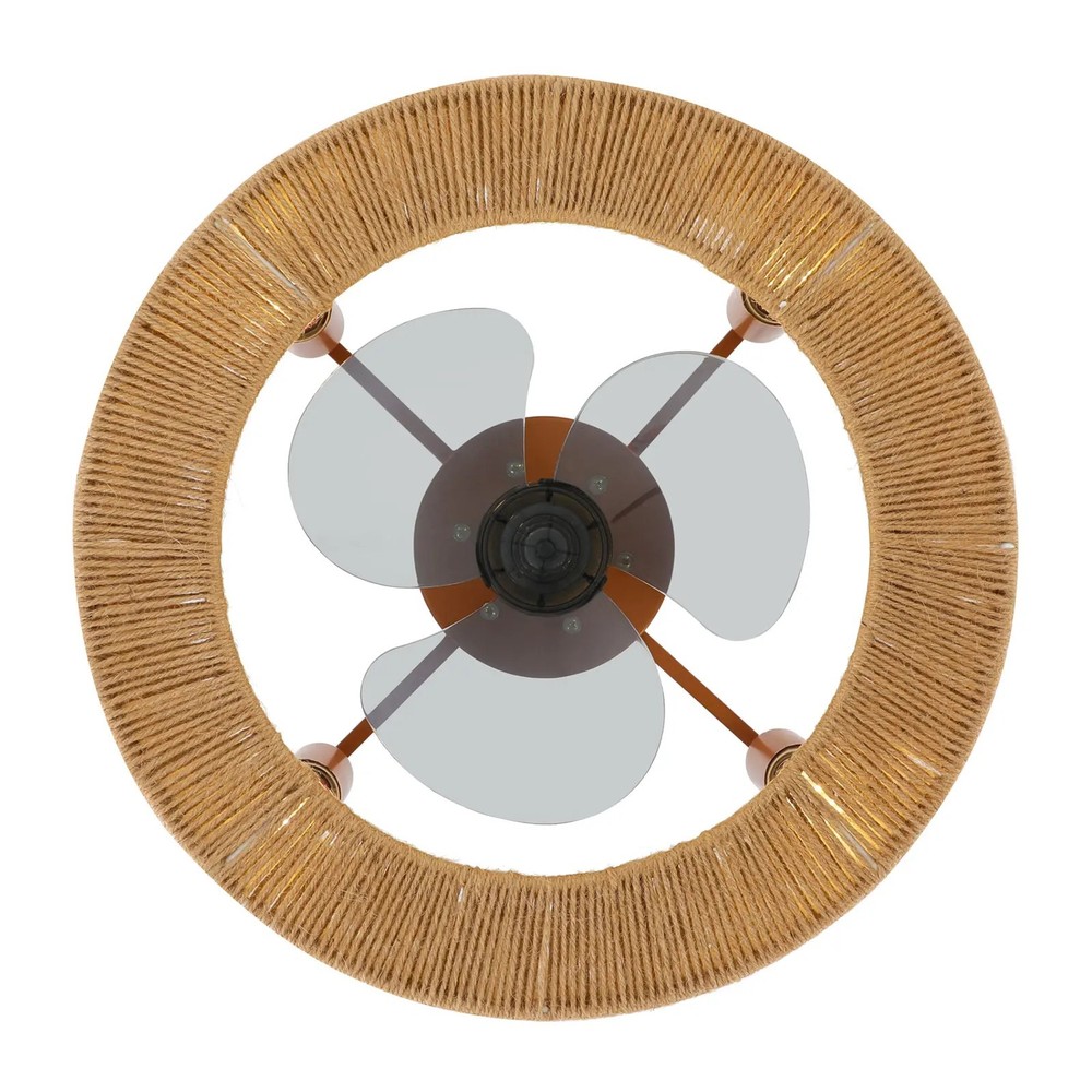 Caged HEMP Modern Ceiling Fan with LED Light & Remote Control Quite