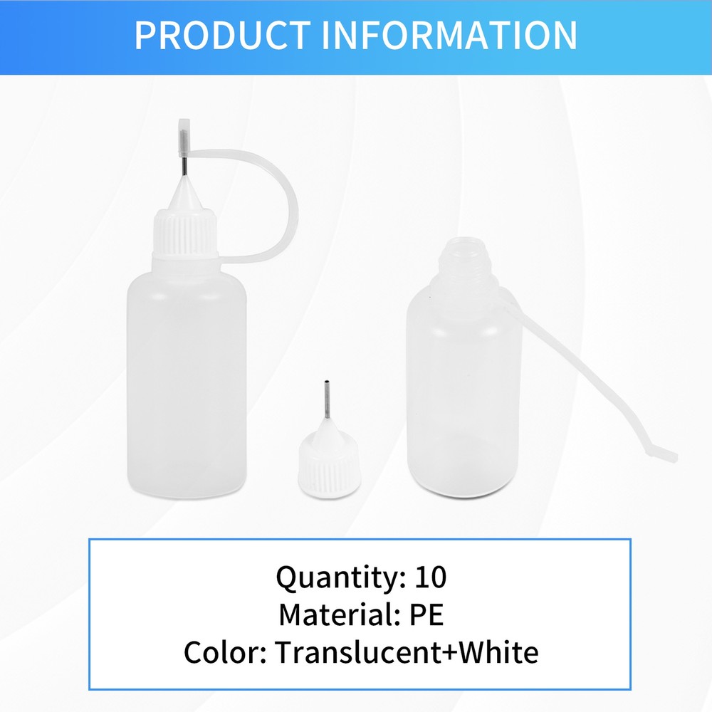 10Pcs 30Ml Plastic Squeezable Tip Applicator Bottle Refillable Dropper7357