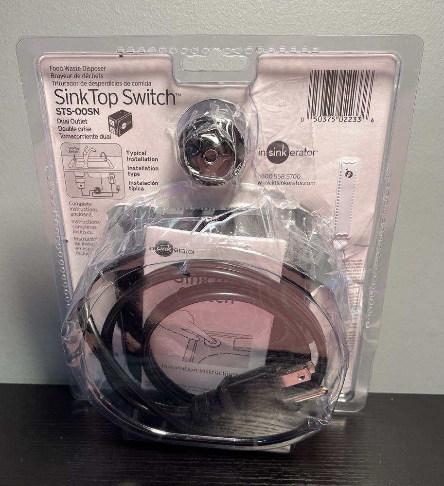 InSinkErator STS-OOSN SinkTop Switch Satin Nickel Button Dual Outlet