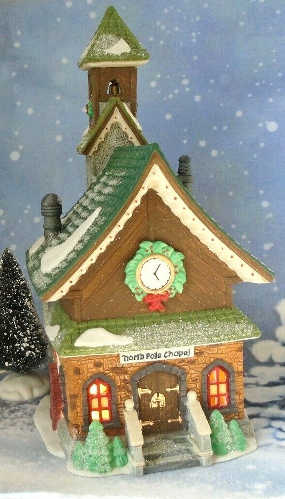 Vintage Dept 56 North Pole Series Lighted North Pole Chapel