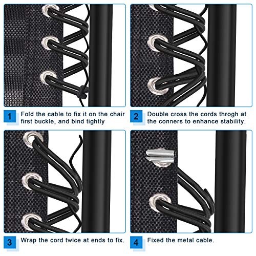 COITEK 4PCS Replacement Cord for Zero Gravity Chair, Universal Elastic Repair