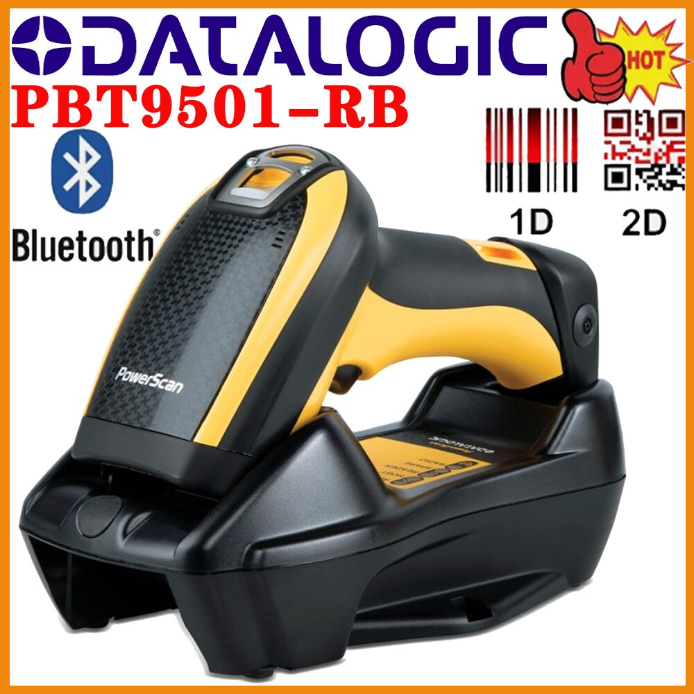 Datalogic Powerscan PBT9501-RB Bluetooth USB Kit Barcode Scanner w /Base Battery