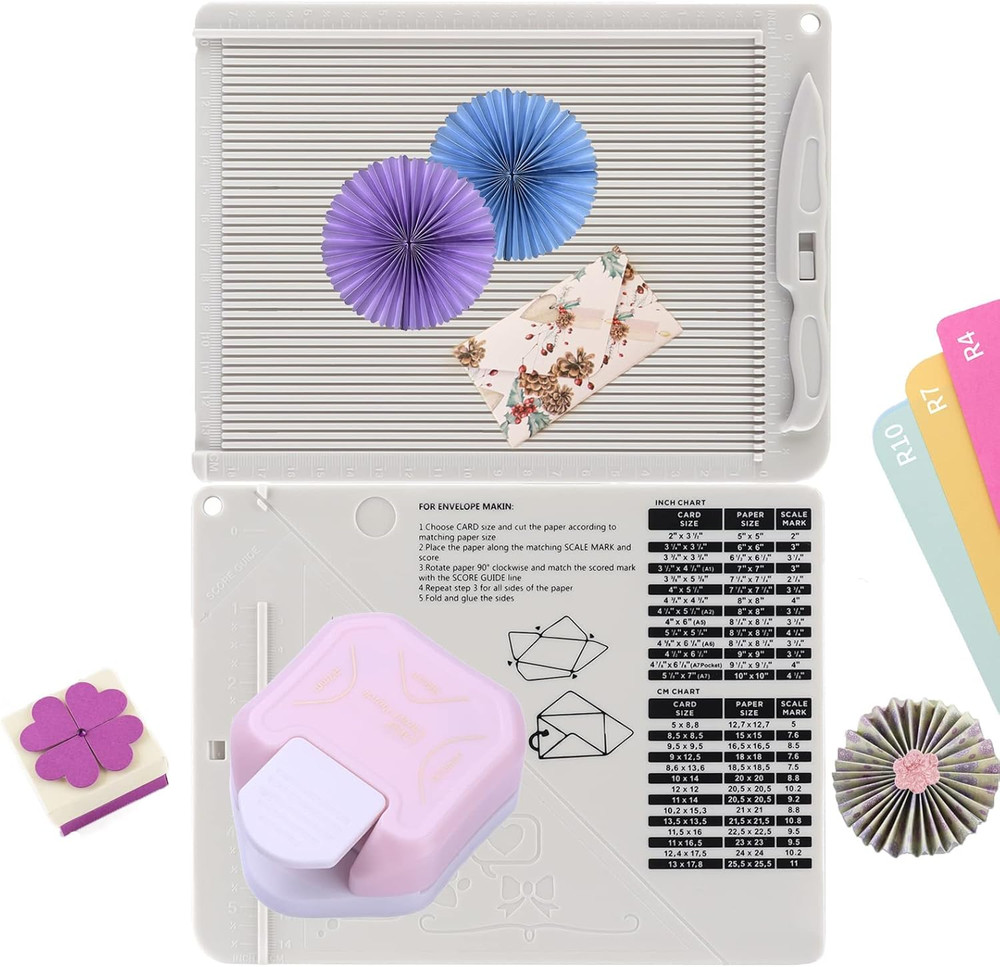 2Pcs Score Board Multi-Purpose Scoring Board Envelope Maker with Bone Folder and