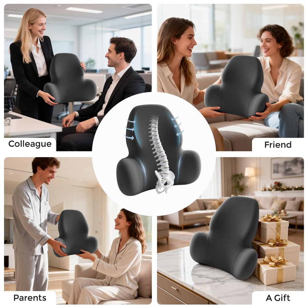 Support Pillow with Fixed Chuck | Ergonomic Memory Foam Cushion Black