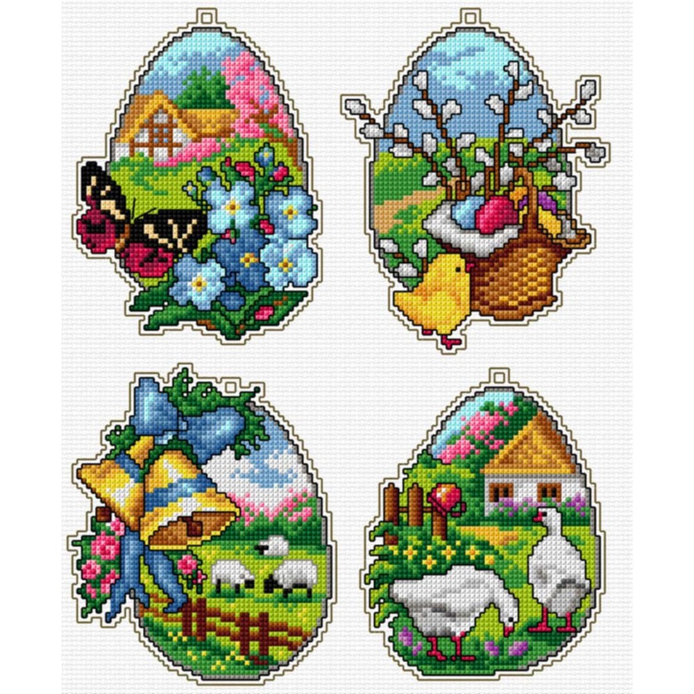 Orchidea Easter Ornaments Counted Cross-Stitch Kit