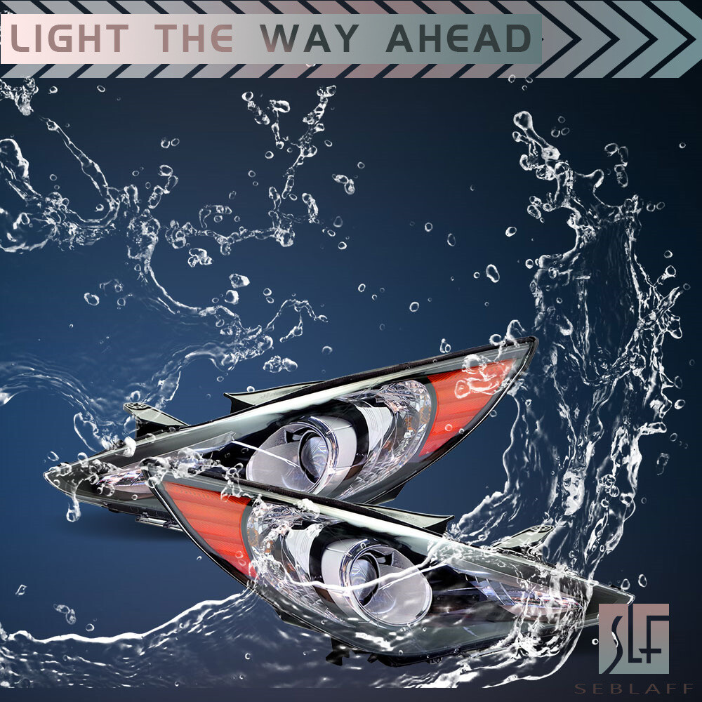 For Hyundai Sonata 2011-2014 Projector Headlights Assembly Pair Black Housing