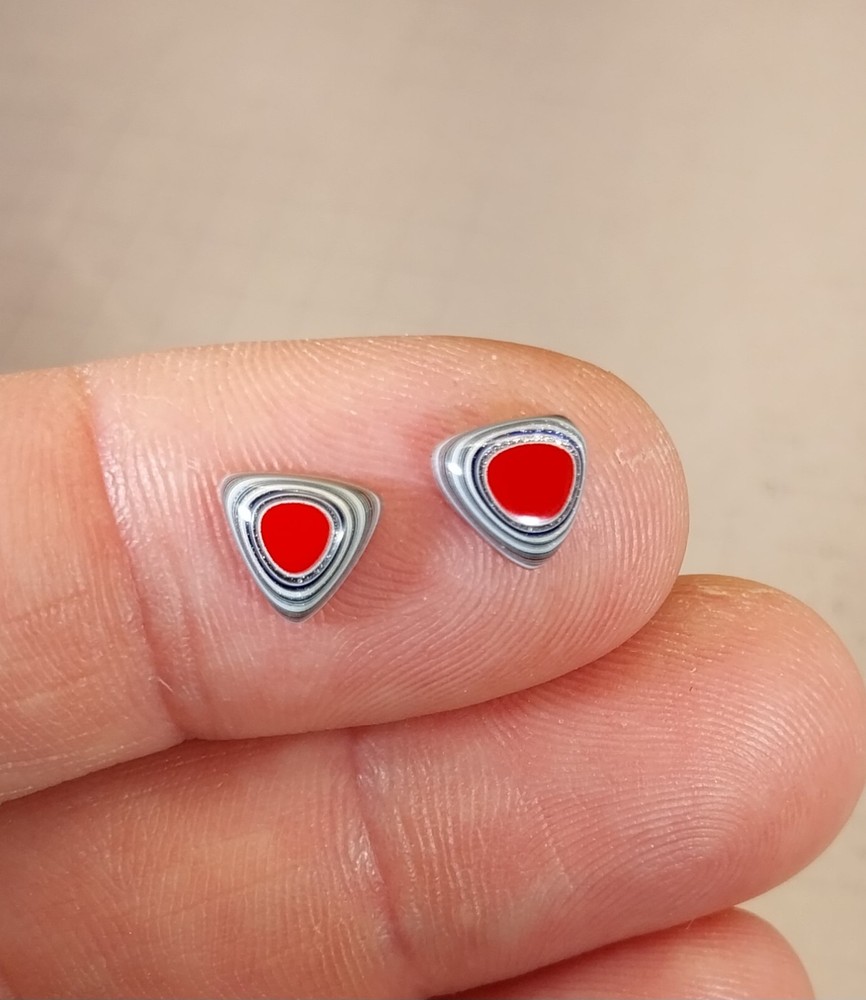 Fordite Cabochons, VERY TINY triangles, Happy Agate Studio, EB107