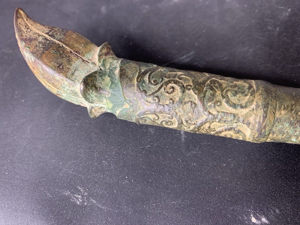 Antique Khmer bronze dagger knife