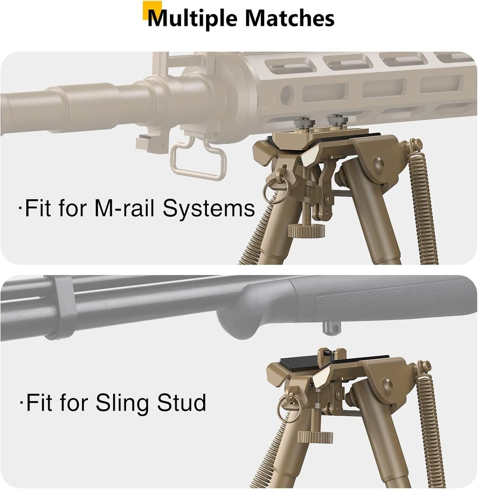Lightweight 6-9" Bipod for Precision Shooting