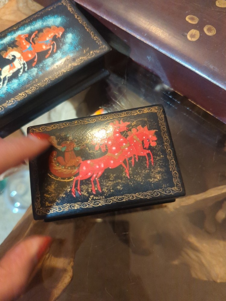 Lacquer boxes Excellent Condition 2 Of Them Signed