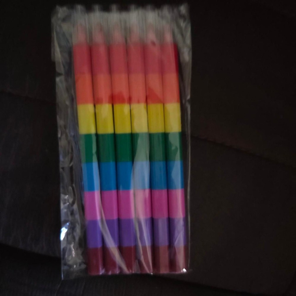 Rainbow crayon pencils