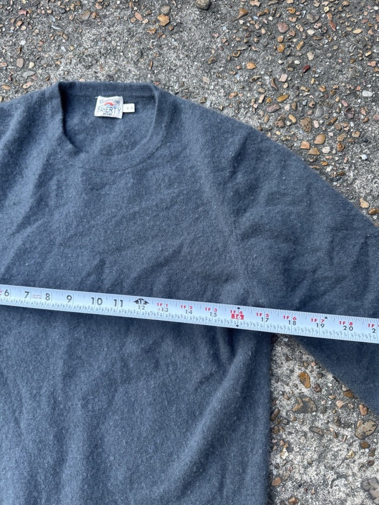 Faherty Sweater Mens Medium Gray 100% Cashmere Pullover Solid