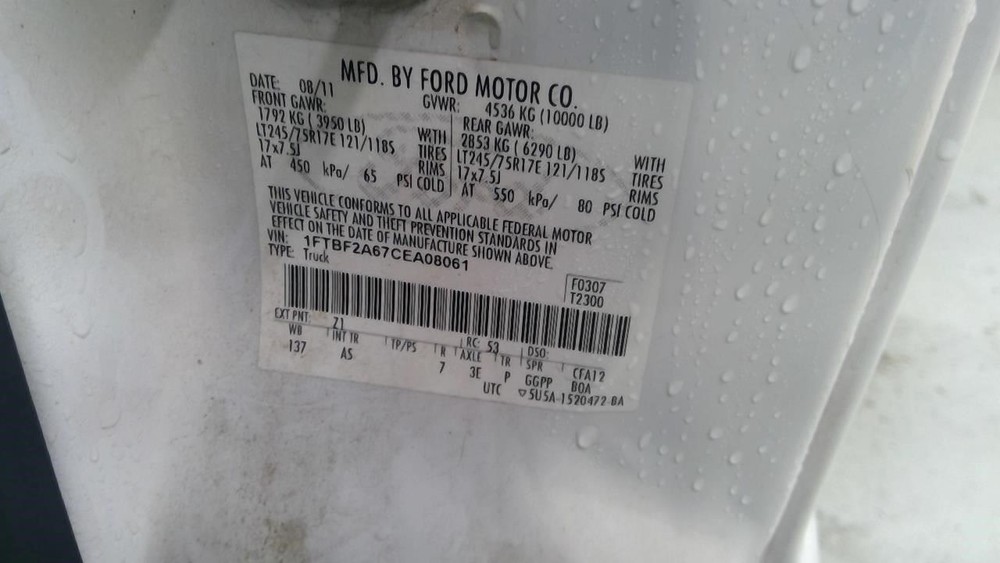 F250SD 2012 Battery Tray 1739027