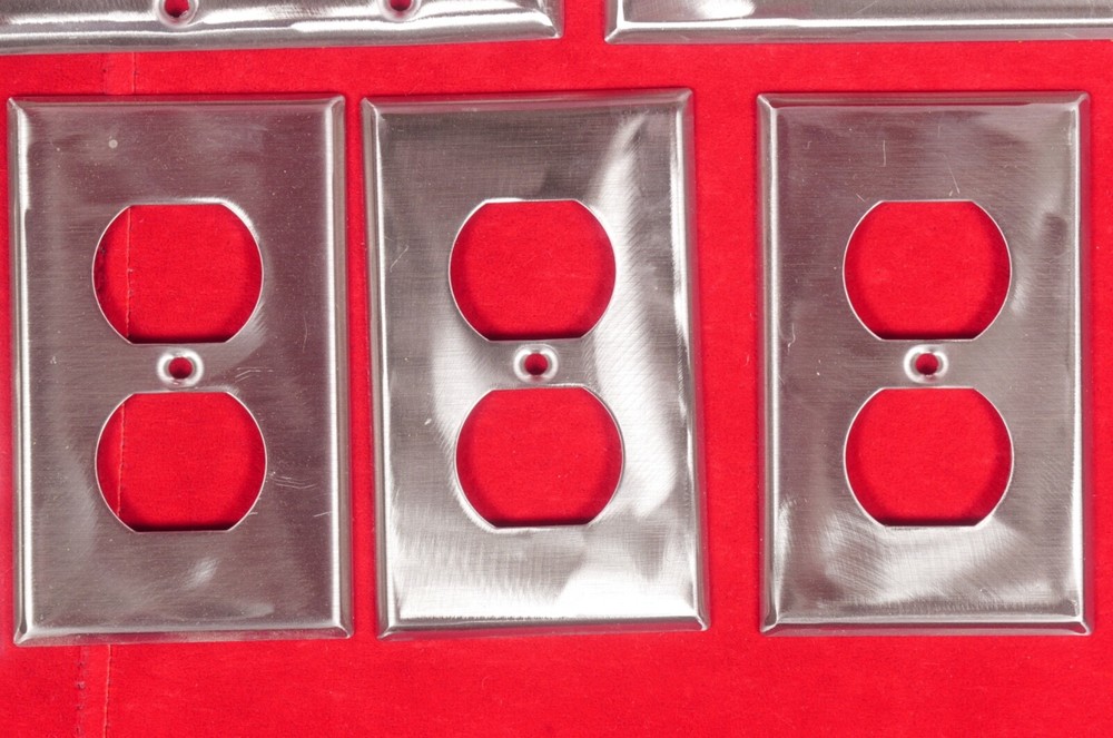 Vintage Metal Wall Socket Plates Bundle Lot Original Owner