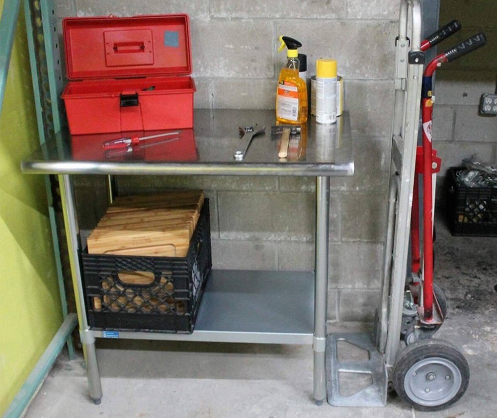18" X 48" Stainless Steel Work Table With Galvanized Undershelf