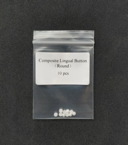 10Pcs/Pack Dental Orthodontic Ceramic Lingual Button Bondable Round Base Clear
