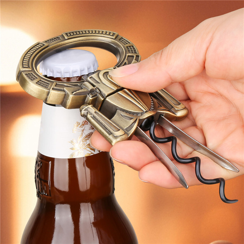 Multifunction Two-Prong Cork Puller Remover Ah-So Old Wine Opener Beer Corkscrew