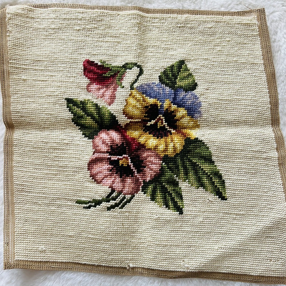 13”x13” Vintage Needlepoint Canvas.
