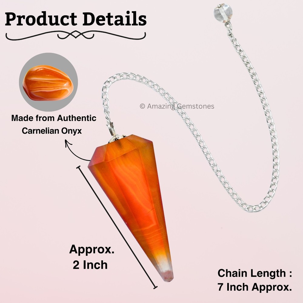 Red Onyx Dowsing Crystal Pendulum