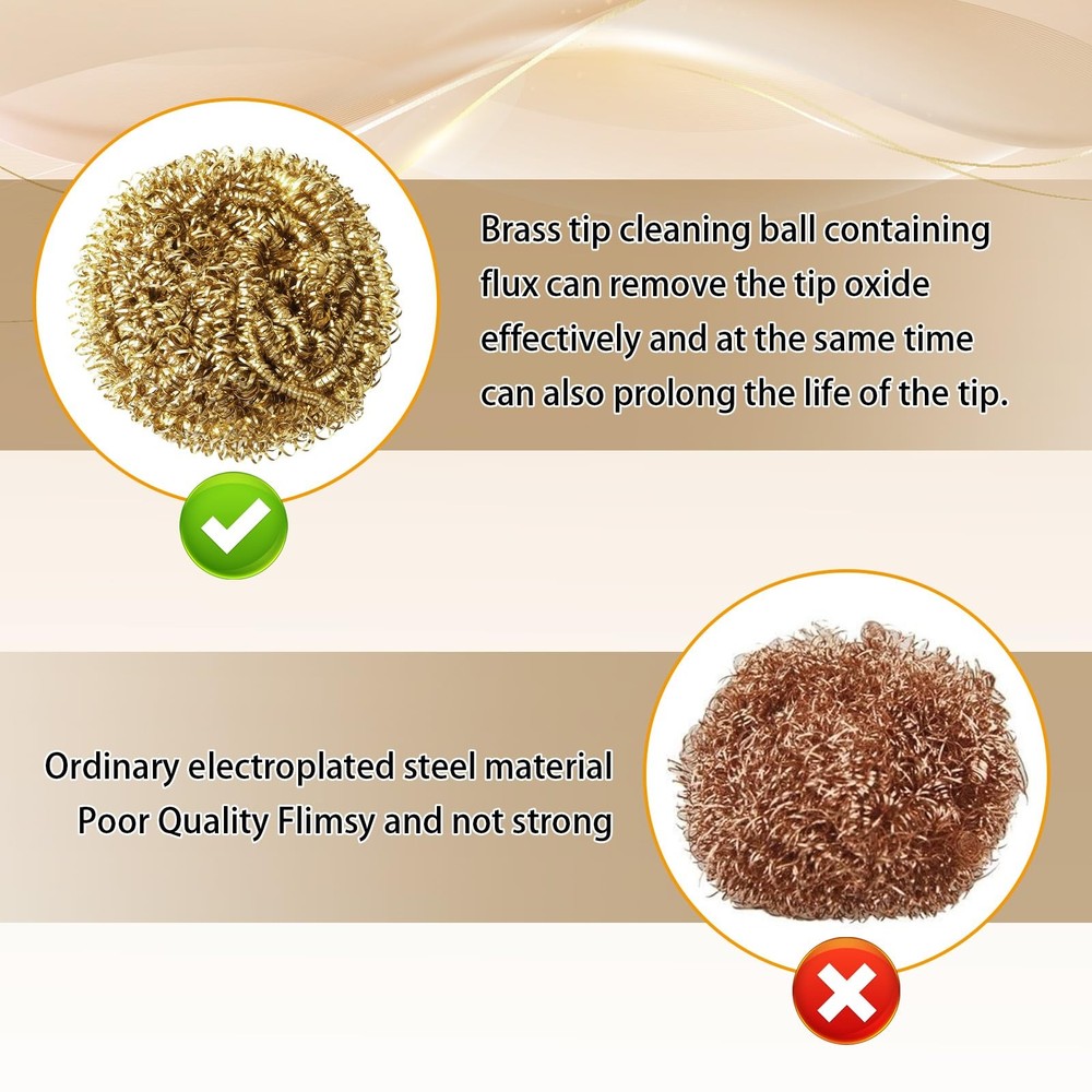 7-Pack Solder Tip Cleaning Wire - Brass Replacement...