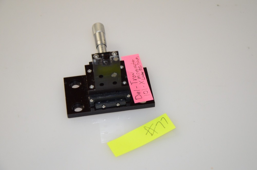 Del-Tron 101-X Single Axis Linear Positioner Stage With Micrometer