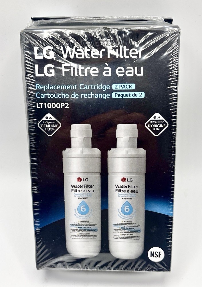 LG LT1000P2 Water Filter Replacement Cartridge 2 Pack OEM New & Sealed