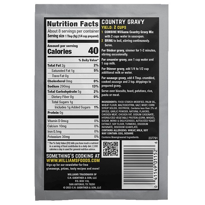 Williams Country Gravy Mix