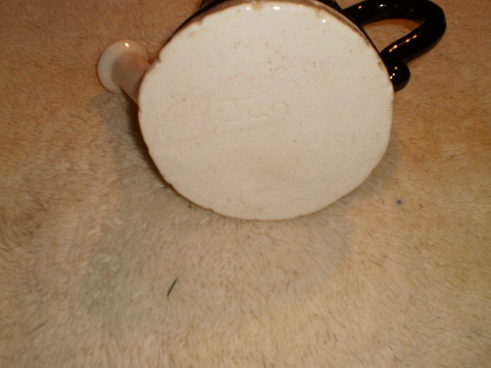Watering Can Ceramic Hand-Painted Vintage 1981 signed