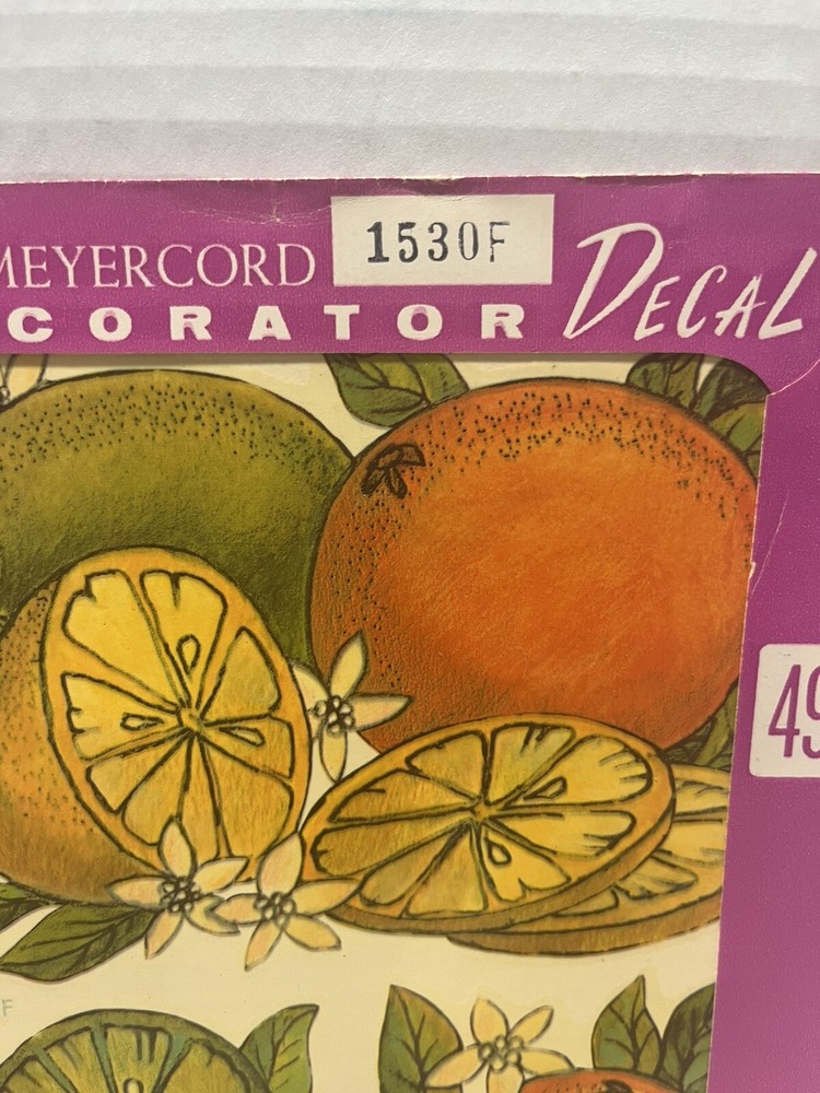 Vintage Meyercord Decal Transfer Pattern Citrus Fruit # 1530F