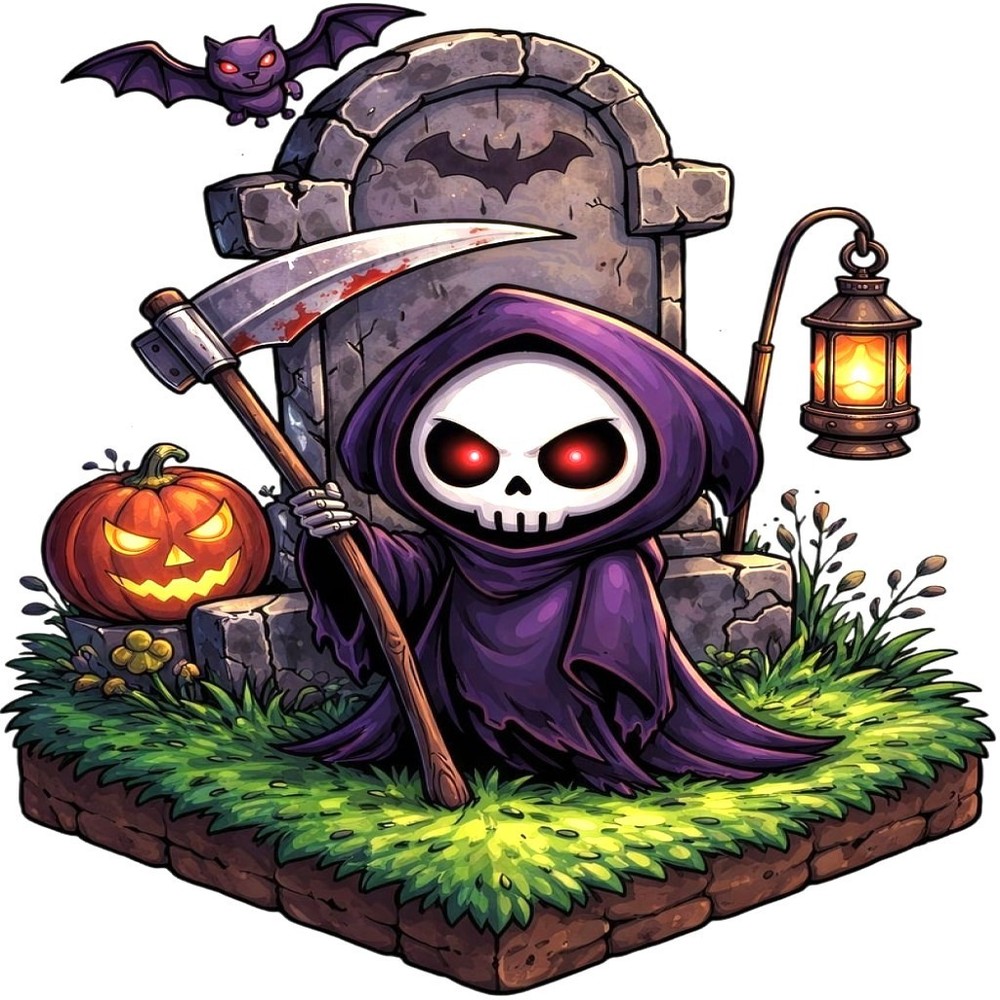 30 Custom Grim Reaper Halloween Personalized Address Labels