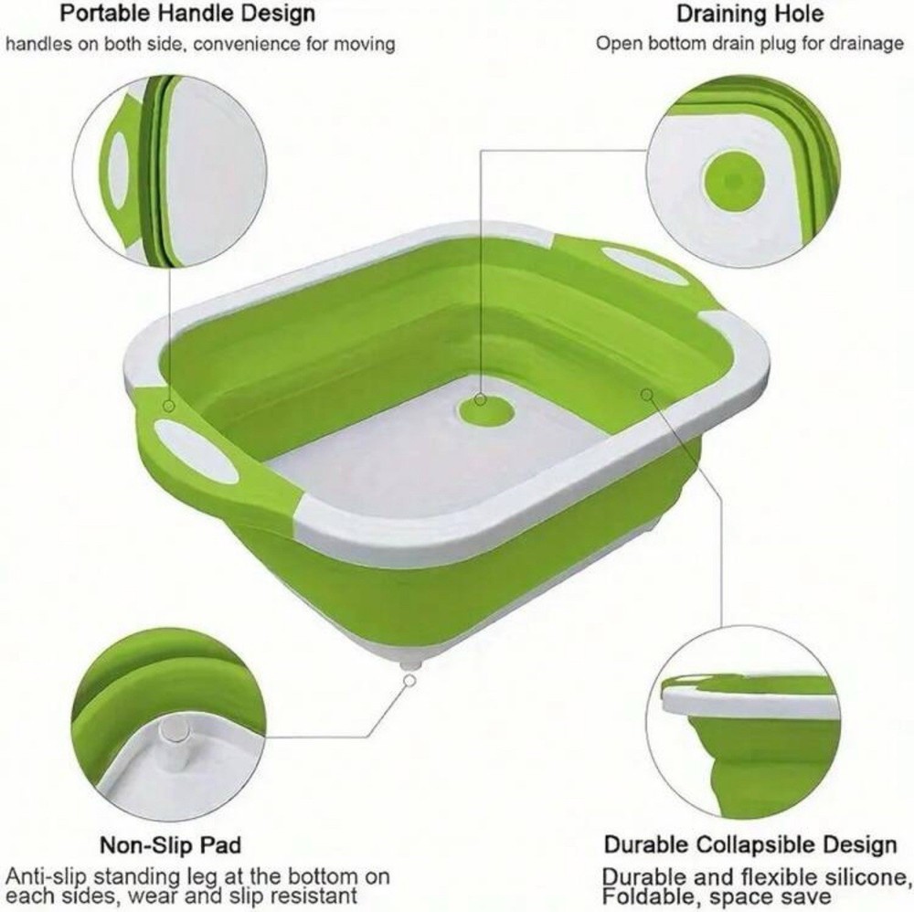 Fodable Cutting Board Built in Water Strainer
