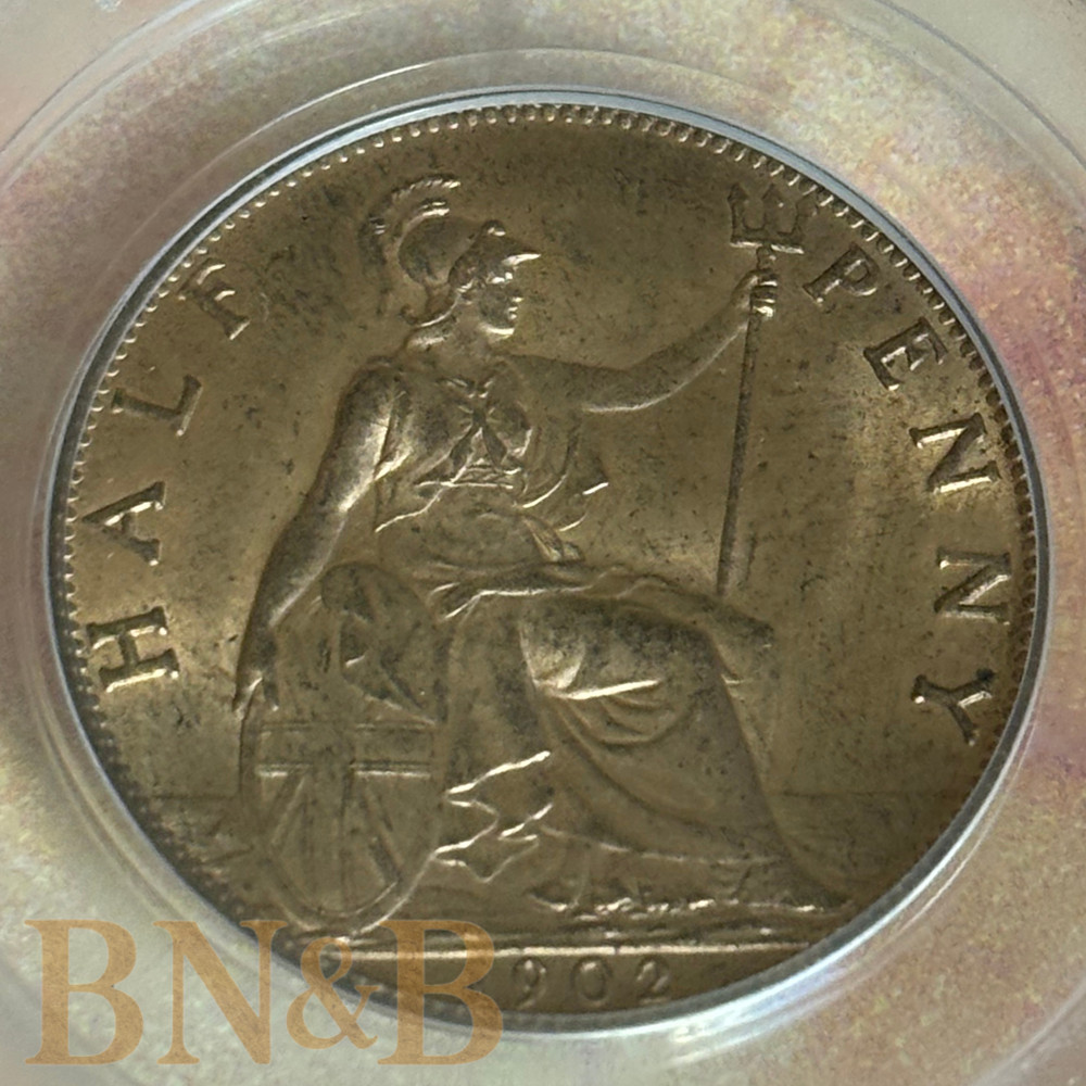 1902 Great Britain 1/2D PCGS MS65RB