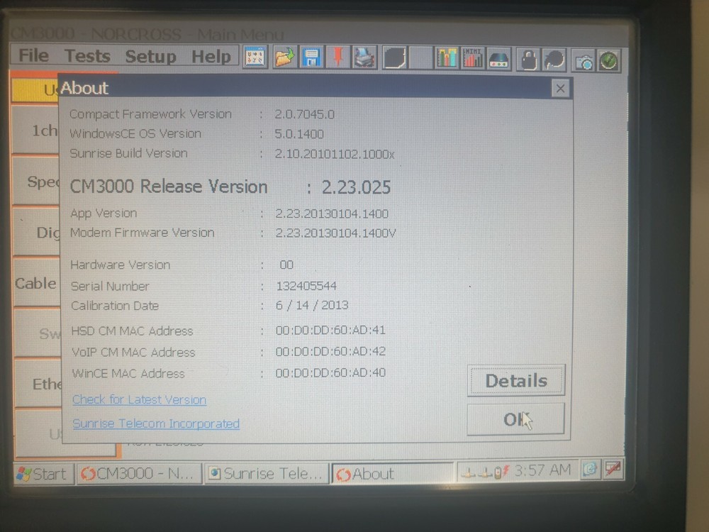 Cable Modem Network Analyzer Spectrum analyzer CM3000E w/ OPT.Docsis 3.0_QAM_RPG
