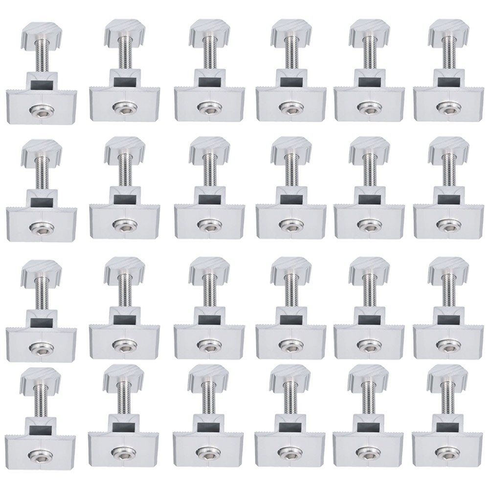 24Pcs Solar Panel Middle Clamp 35mm Aluminium Solar Panel Mount Mid Clips HOT