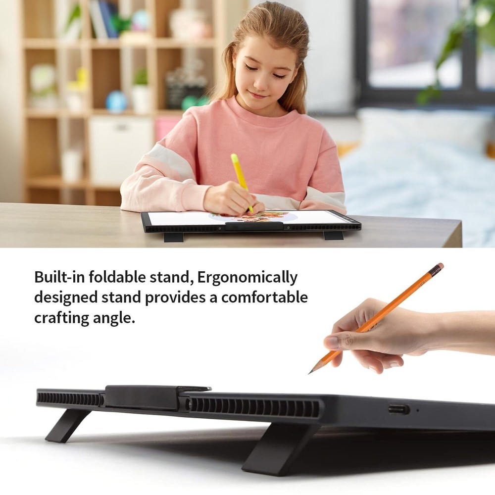 Rechargeable A4 Light Box with Padded Case,led pad Built-in Black