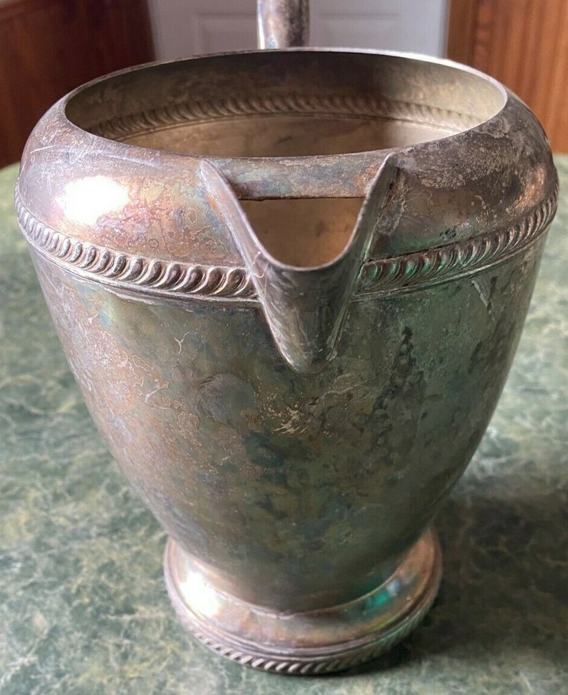 B Rogers Silverplate #1607 Water Pitcher 7" Tall