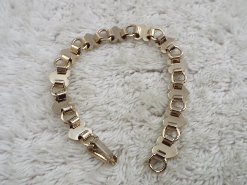 Goldtone White Abalone Heart Bracelet