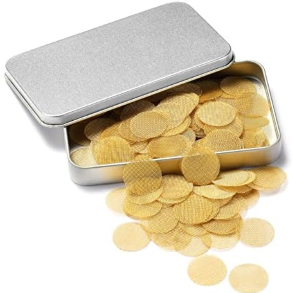 200Pcs 3/4 Inch Brass Pipe Screens, With Storage Box