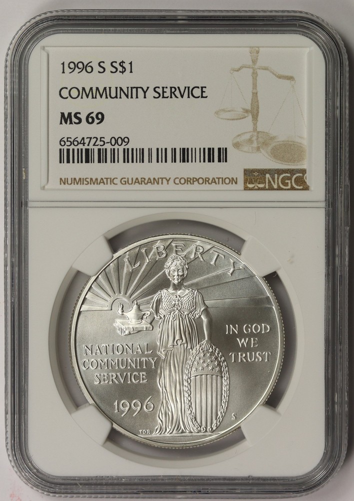 1996-S Community Service Modern Silver Commemorative $1 MS 69 NGC