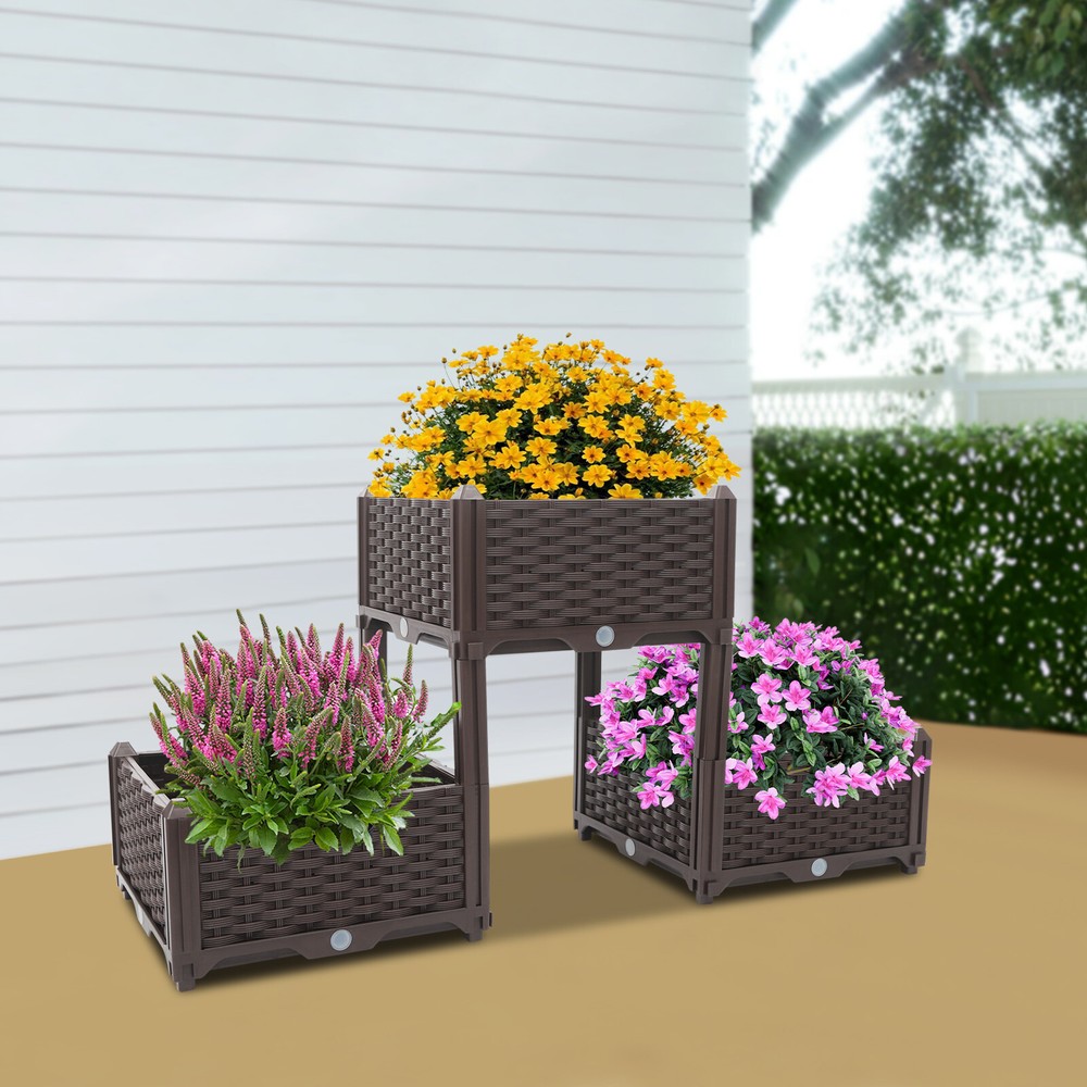 Plastic Planter Raised Bed Elevated Planter 5.91" Garden Box Raised Garden Bed