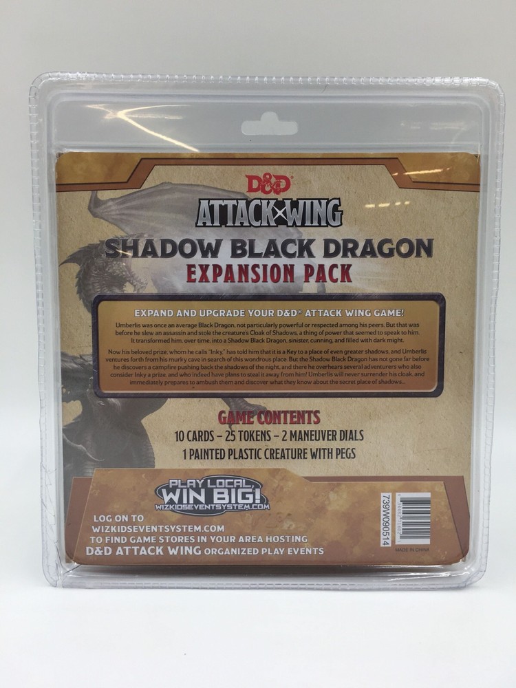 D&D Attack Wing Miniatures - Shadow Black Dragon Miniature - Pre-Painted - NEW