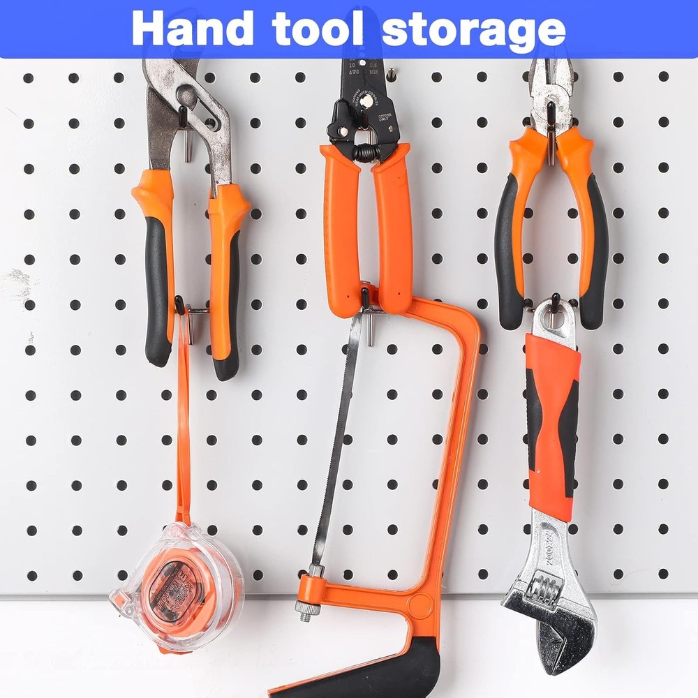 100 Pcs Pegboard Hooks Peg Board Organizer Accessories Holders Hanging Stainless