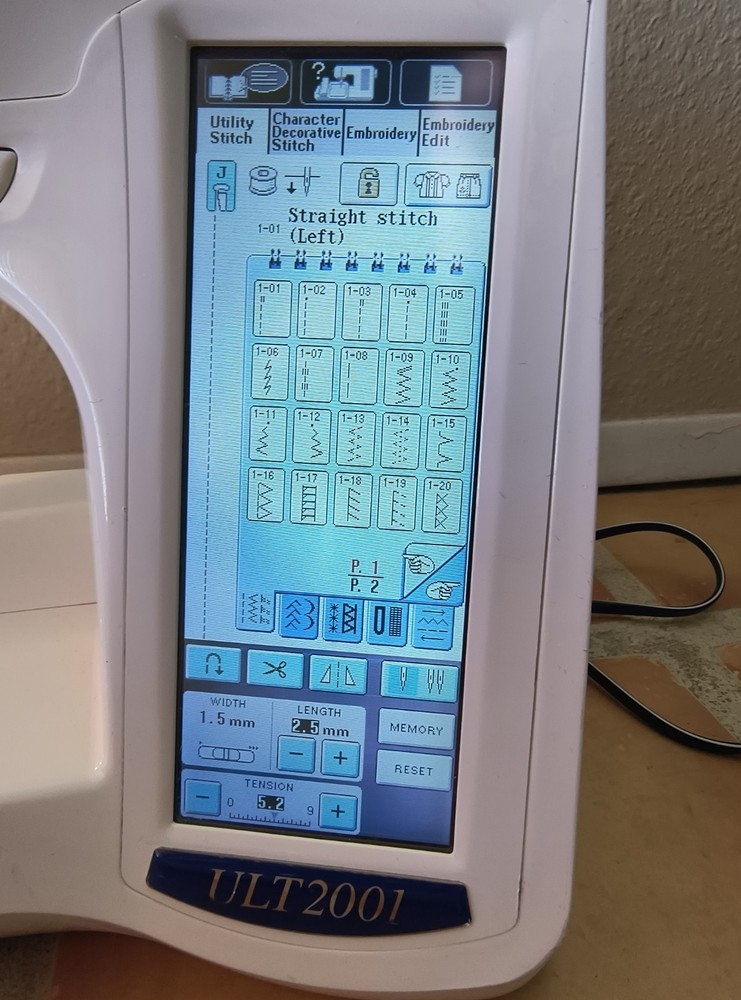 Brother Pacesetter ULT2001 high-end computerized sewing and embroidery machine.