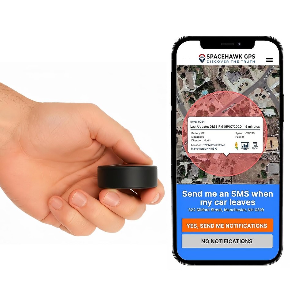 SpaceHawk GPS Tracker - Real-Time Mini GPS System. Hidden GPS Tracking Device...