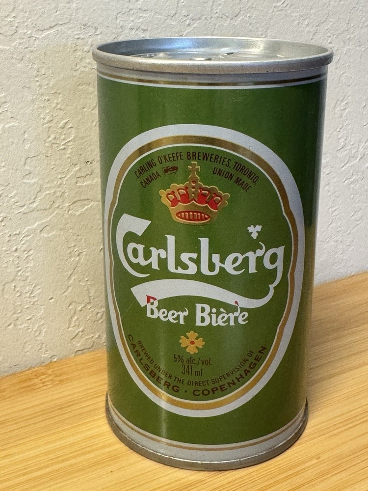 Carlsberg Biere - Copenhagen - Empty Beer Can - Button Push Top