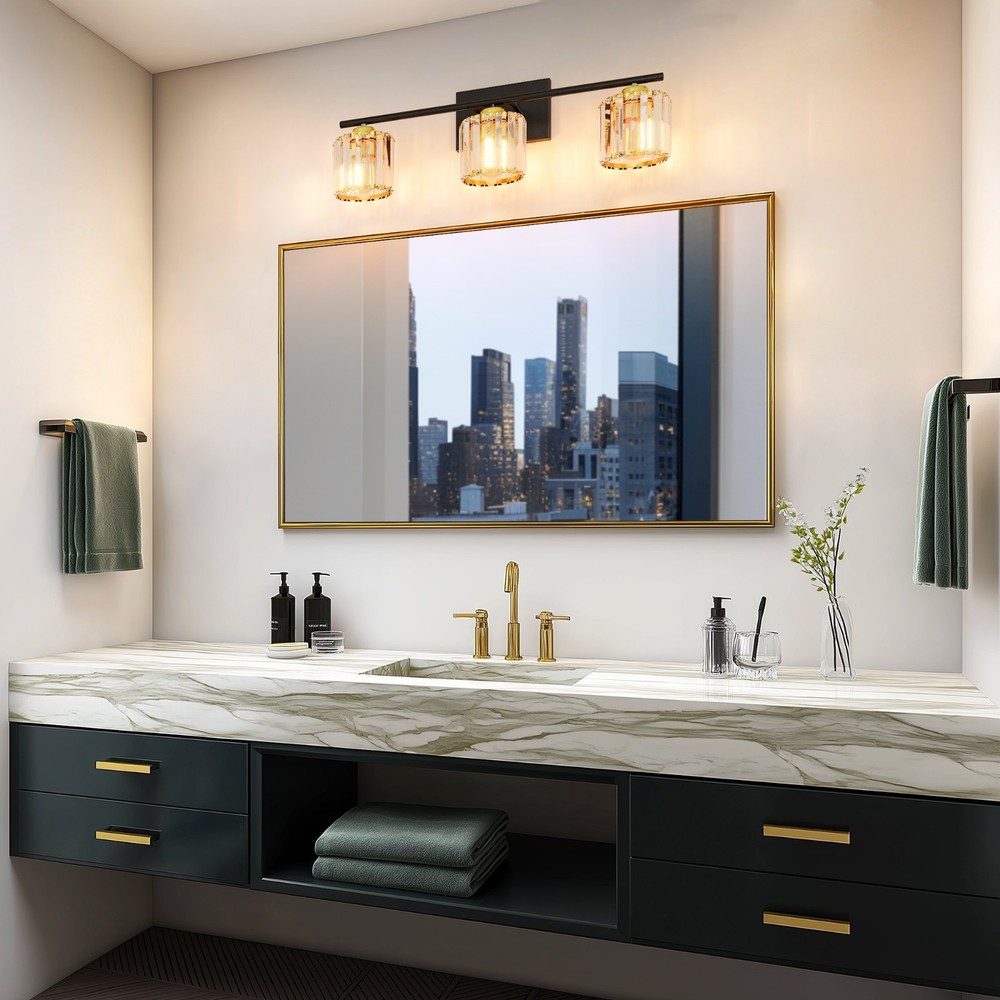 EDISHINE 3-light 24'' Bathroom Dimmable Vanity Light, E26/Medium (Standard)