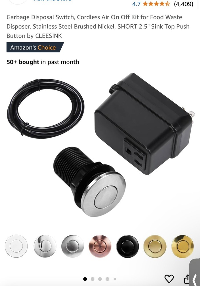 garbage disposal air switch kit