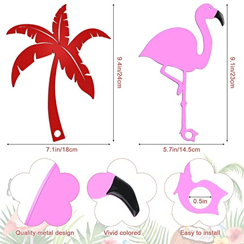 2 Pieces Mailbox Flags Flamingo Coconut Tree Mailbox Replacement Flags for