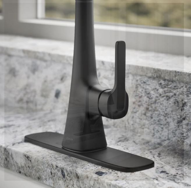 Kohler Guild Pull-down Kitchen Sink Faucet with Three-function Sprayhead - Black