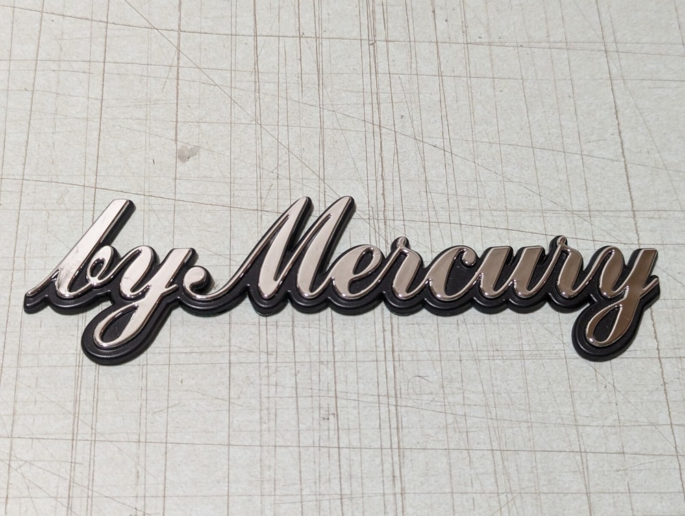 by Mercury Script Chrome Emblem 6" Plastic